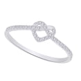 thumbnail image 2 of AFFY (0.1 cttw) Round Shape White Natural Diamond Infinity Heart Ring In 10k White Gold Ring Size-6, 2 of 2