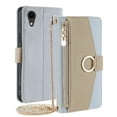 thumbnail image 2 of Nalacover Cover for iPhone XR, Zipper Wallet Purse Crossbody & Shoulder Metal Chain Women Handbag Credit Card Holder Ring Magnetic Clasp Kickstand Flip Leather For iPhone XR, Blue, 2 of 8