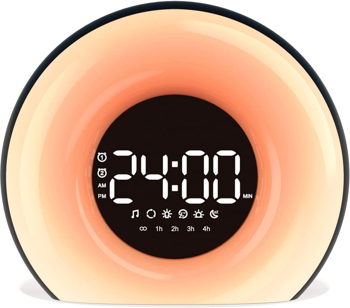 Wake Up Light Sunrise Alarm Clock with Sunrise Sunset Simulation 25 Nature Sounds 12 Colors