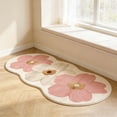 thumbnail image 3 of Upgraded Pink Cute Rugs for Bedroom, Floral Area Rug, Non-Slip Absorbent Bathroom Mat Super Cute Machine Washable Bathroom Mat Floral Soft Fluffy Bath Mat 47"x15" E, 3 of 8