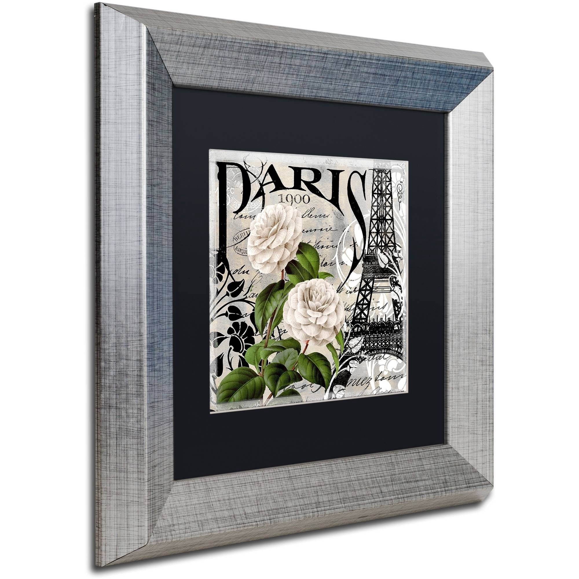 Trademark Fine Art "Paris Blanc II" Canvas Art by Color Bakery Black Matte, Silver Frame