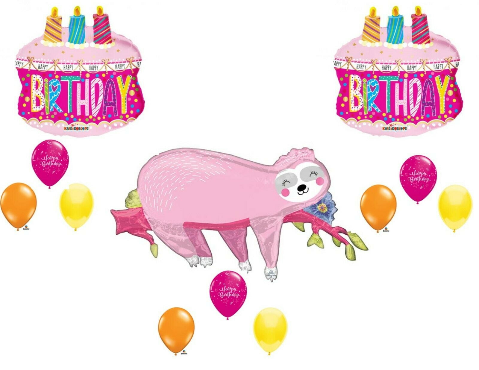 Sloth Birthday Balloons cake Zoo Jungle Safari Monkey