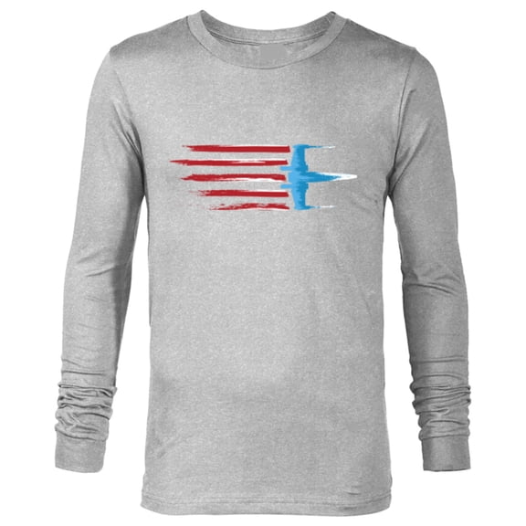 Star Wars Rebel X-wing Fighter Red White & Blue USA America - Long Sleeve T-Shirt for Men - Customized-Athletic Heather