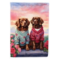 Sussex Spaniel Two Hearts House Flag
