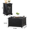 thumbnail image 2 of Joaxswe Coffee Table Set 3, Farmhouse Flip Coffee Table with Storage, Square Coffee Table with Hidden Storage Compartment, Tea End Table for Living Room, Black, 2 of 9