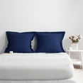 thumbnail image 5 of Super Soft Brushed Microfiber Euro Pillow Shams Set of 2, Machine Washable Square Pillow Cases, 26 x 26 inches, Navy Blue, 5 of 7