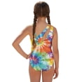 thumbnail image 3 of Xoenoiee Tie Dye Swirl Pattern Girls' Swimsuit Summer One Piece Bathing Suits Stretchy Beach Swimwear with Mesh Cover Up Skirt, Pack of 2, Size 9-10 Years, 3 of 7