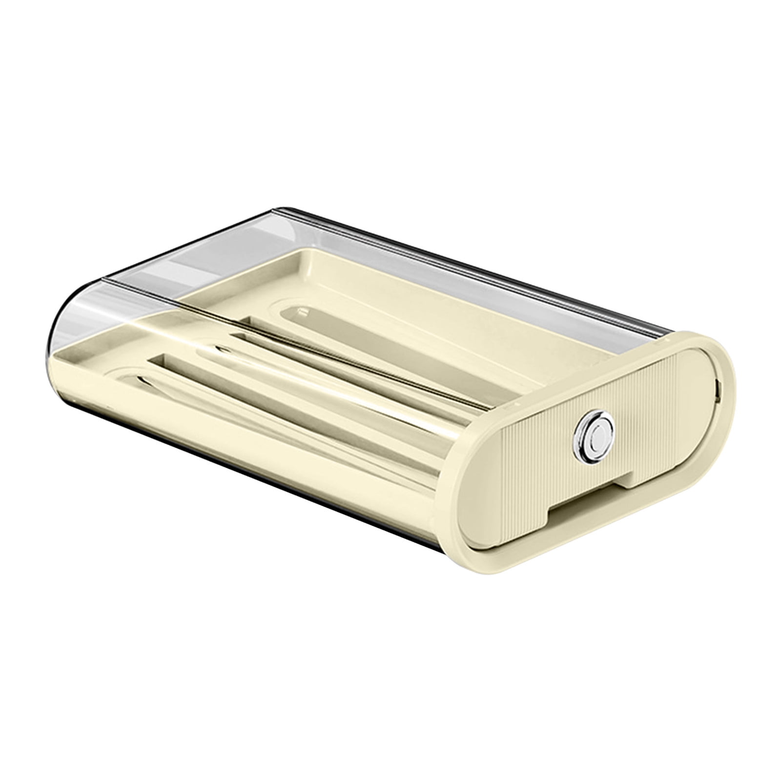 Rolling Egg Storage Container for Refrigerator, Clear Plastic Drawer Rack for Large Capacity Space Saving Kitchen Organization