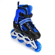 3 Size kids Adjustable Inline Skates with Light up Wheels, Outdoor & Indoor Illuminating Roller Skates, Roller skates skating shoes for Boys, Girls, Beginners Birthday Christmas Gifts