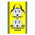 thumbnail image 1 of Metal Light Switch Plate Cover Yellow Contaminated Biohazard Sign SGN002, 1 of 13