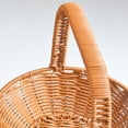 thumbnail image 4 of unbranded Cesta De Plástico Ratán Para Y Verduras Con Asa Resistente Color Chocolate Para Cocina, 4 of 8