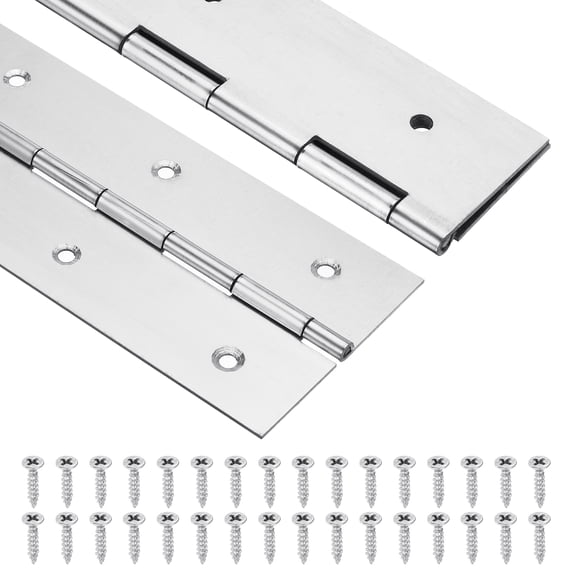 Uxcell 2 Pack Piano Hinge, 20"x3" Stainless Steel Continuous & Piano Hinges, Silver