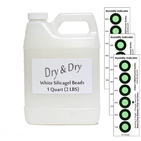 Dry & Dry Rechargeable White Silica gel Beads with H. Card 3 ea, 3D Printer Desiccant 1.9 lbs