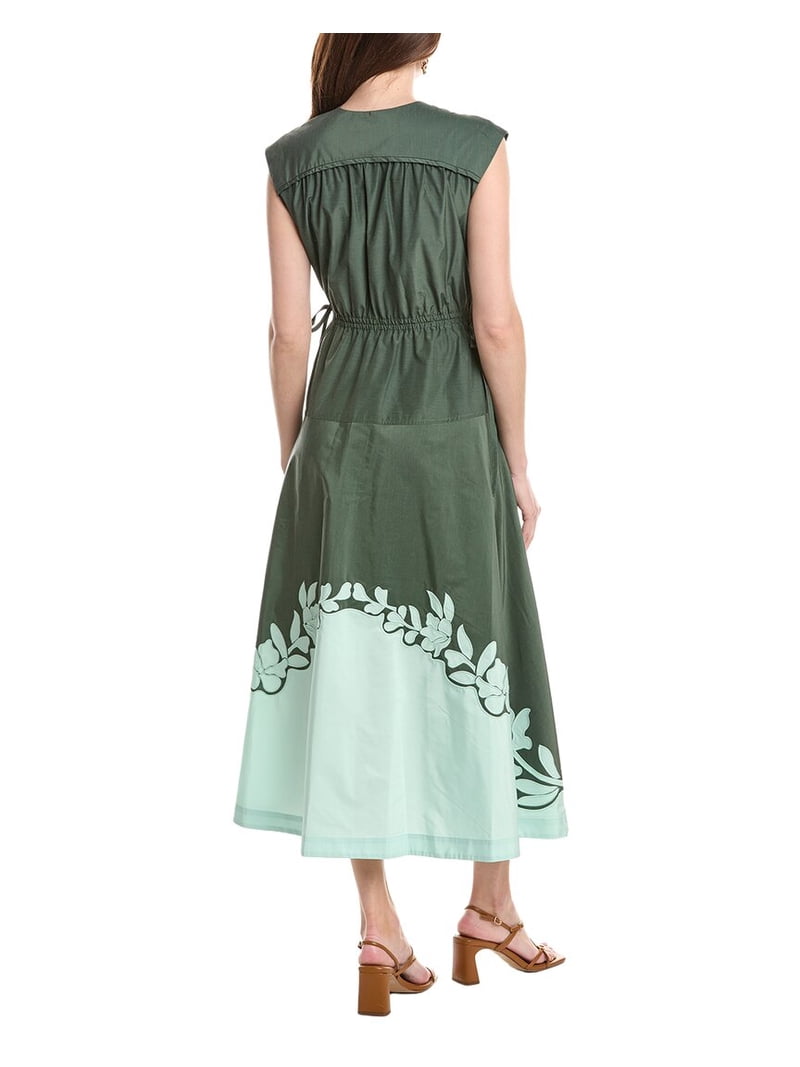 derek lam 10 crosby green dress Nara Poplin Applique pink bridesmaids dress