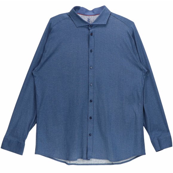 Desoto Polo à Manches Longues en Coton Bleu pour Homme - TTG