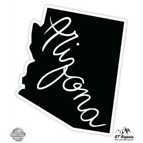 GT Graphics Arizona State Shape - 3 Vinyl Sticker - for Car Laptop I-Pad Phone Helmet Hard Hat - Waterproof Decal