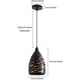 thumbnail image 4 of Lámpara colgante LED moderna, lámpara industrial tallada hueca, lámpara de techo con jaula de metal, pantalla negra, lámpara E27 para sala de estar, cocina, pasillo, restaurante, loft, cafetería, bar, 4 of 5