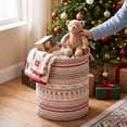thumbnail image 4 of Christmas Storage Basket, Foldable Laundry Hamper with Waterproof Lining, Large Collapsible Bin for Blankets Toys, Festive Home Organizer, 4 of 7
