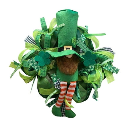 fiber optic st patricks day leprechaun wreath new
