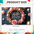 thumbnail image 2 of Gold 2026 Banner Pink Roses New Year Banner Gold Balloons Circular Frame Happy New Year Banner for New Year Party 2026 Celebration Holiday Party, 2 of 9