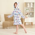 thumbnail image 4 of FORMRS Niños Bathrobe Unisex Hooded Robe Soft Plush Pajamas Sleepwear, Size 2-3T, Purple Retro Shapes, 4 of 7