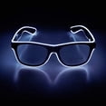thumbnail image 1 of Light up EL Wire Neon Rave Glasses Glow Flashing LED Sunglasses Costumes for Party, EDM, Halloween(White), 1 of 3