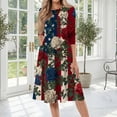 thumbnail image 2 of BOMYJESK 4th Of July Dresses for Women Maxi Dresses Patriotic American Flag A-Line Dress Independence Day Art Print Summer Dresses Casual Evening Dress for Party Deep Red 2XL, 2 of 7