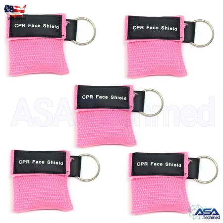 NEW CPR Face Mask Key Chain Kit - Face Shield Masks ( 5-pack )