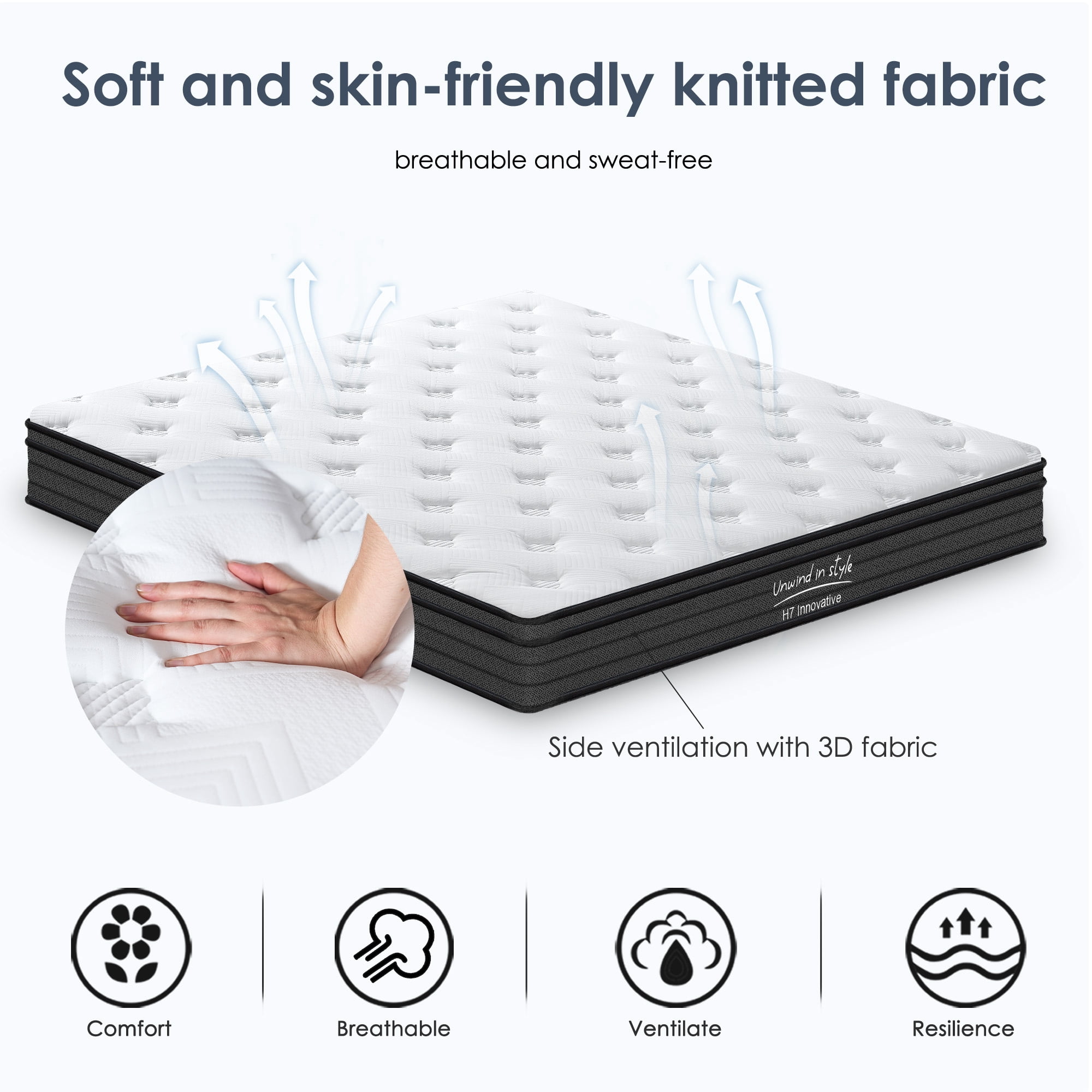 12" Twin Mattress,Medium Firm Memory Foam Hybrid Mattress,Individual Pocket