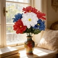 thumbnail image 4 of XGFHYJEH 13.3in 4th of July Artificial Flowers Decor Indoor, Red White and Blue Artificial Babys Breath Flowers, Patriotic Decor for Floral Arrangement Table Centerpieces, 4 of 5