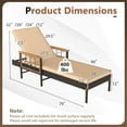 thumbnail image 3 of Costway 2 PCS Patio Rattan Chaise Lounge Outdoor Reclining Lounger Chair with Wood Armrests Mix Brown,Beige, 3 of 9