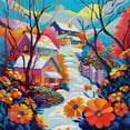 thumbnail image 2 of Hilo Algodón Ecológico Bordado Punto Cruz Con Vista Nieve Impreso 14CT 43x43cm, 2 of 8