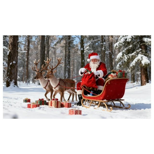 BotaniNest Garage Banner With Santa Snowman For Outdoor Garage Door Holiday Sign