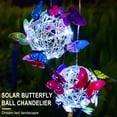 thumbnail image 6 of Solar Hanging Ball Light Outdoor Garden Decor with 8 Colorful Butterflies LED Waterproof IP45 for Patio Lawn Yard Pathway Metal Sphere Lantern, 6 of 9