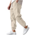 thumbnail image 3 of Men's Casual Pants Thin Pants Outdoor Fitness Running Pants Men's Small Toe Drawstring Pants Sweatpants Jogger Work Trousers, 3 of 10