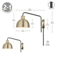 thumbnail image 5 of Globe Electric 14.75" 1-Light Antique Brass Plug-in or Hardwire Wall Sconce with in-Line on/off Switch, 5 of 8