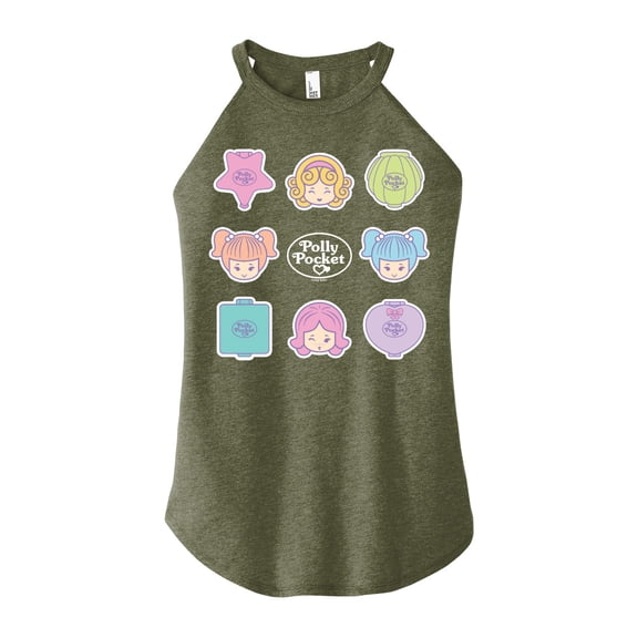 Polly Pocket - Polly Pocket Grid - Juniors High Neck Tank Top