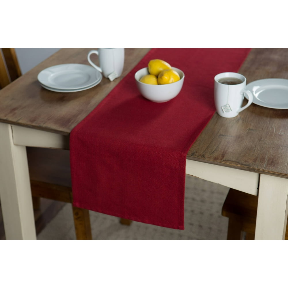Mainstays Cotton Polyester Blend 13" x 72" Woven Solid Red Table Runner