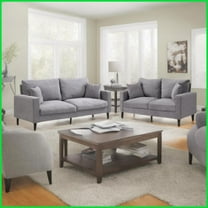 Modern Light Grey Corduroy Sofa Set: 3-Seater   2-Seater for Small Spaces, Comfy & Sturdy