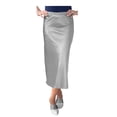 thumbnail image 3 of Baby'O Womens Stretch Satin Slip Skirt, 3 of 8