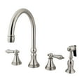 thumbnail image 1 of Kingston Brass Governor 8" Deck Mount Kitchen Faucet with Brass Sprayer, 1 of 4