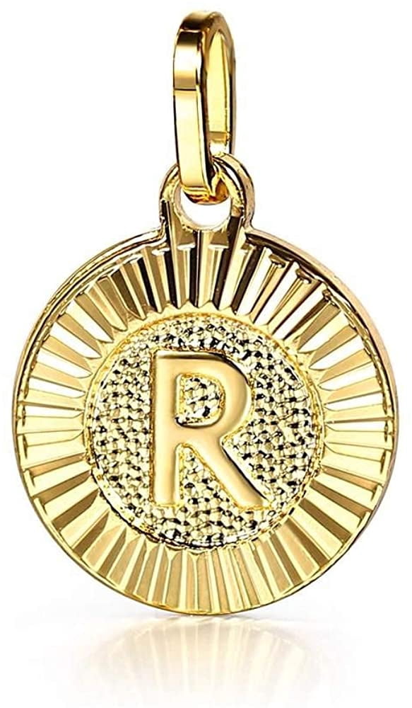 Gold Plated Round Medallion Coin Letter 