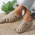thumbnail image 4 of Rokment Womens Orthopedic Wedges Clogs Fisherman Sandals Boho Beach Vintage Buckles Leather Closed Toe Arch Support Platform Walking Mules Gladiator Backless Slip on Slides Summer Khaki Size 7.5, 4 of 7