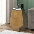 thumbnail image 2 of Spofford Modern Hammered Iron Geometric Side Table, Brushed Antique Gold, 2 of 6