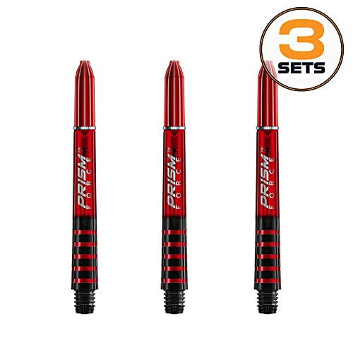 Winmau Prism Force Dart Shafts, Force Grip Zone Stems, Medium 48mm, Red