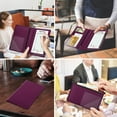 thumbnail image 6 of Fintie Server Book Organizer with Zipper Pocket, PU Leather Restaurant Guest Check Presenters Card Holder for Waitress, Waiter, Bartender, Purple, 6 of 14