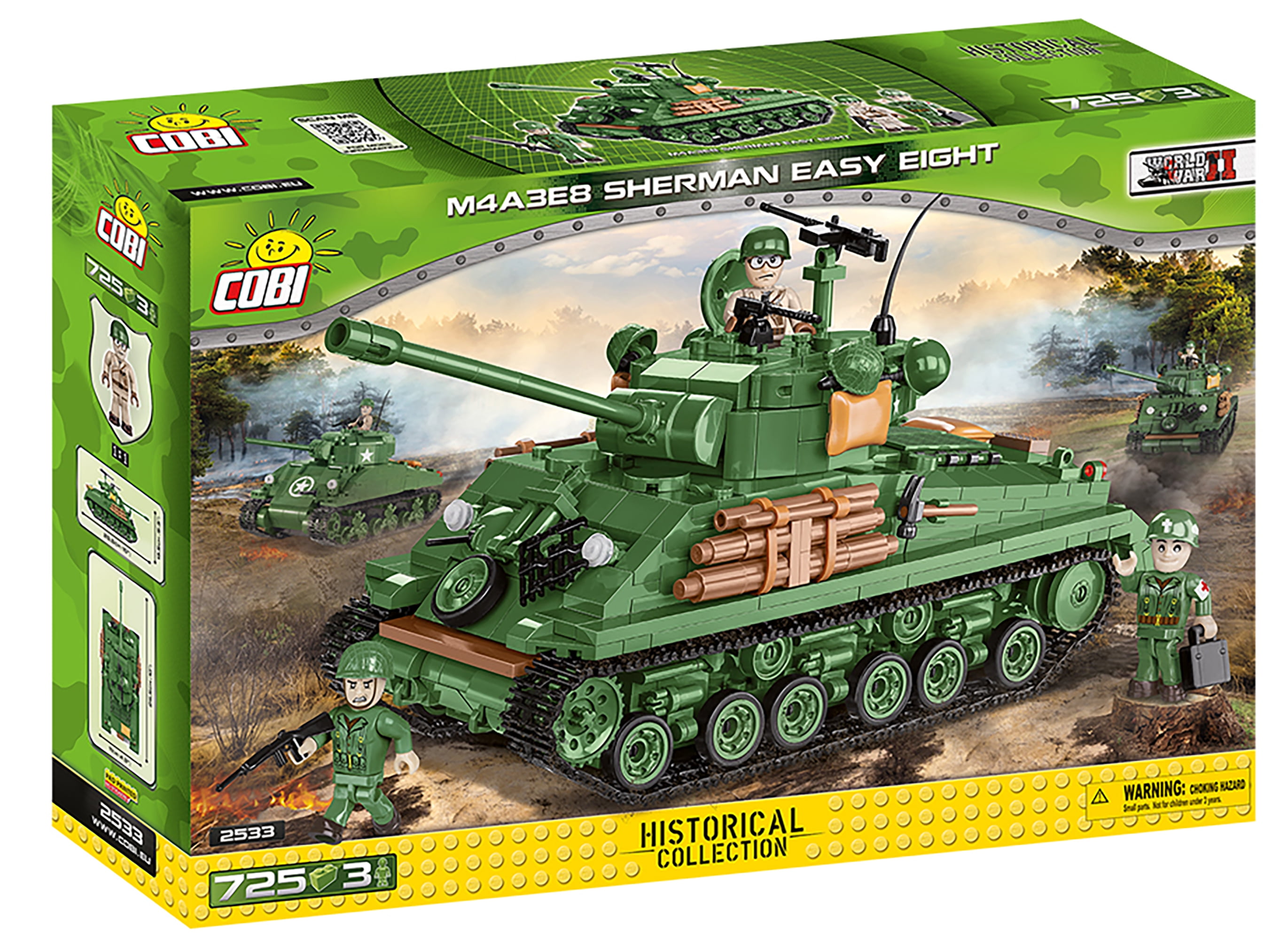 COBI Small Army M4A3 Sherman Easy Eight 725 Piece Construction Blocks