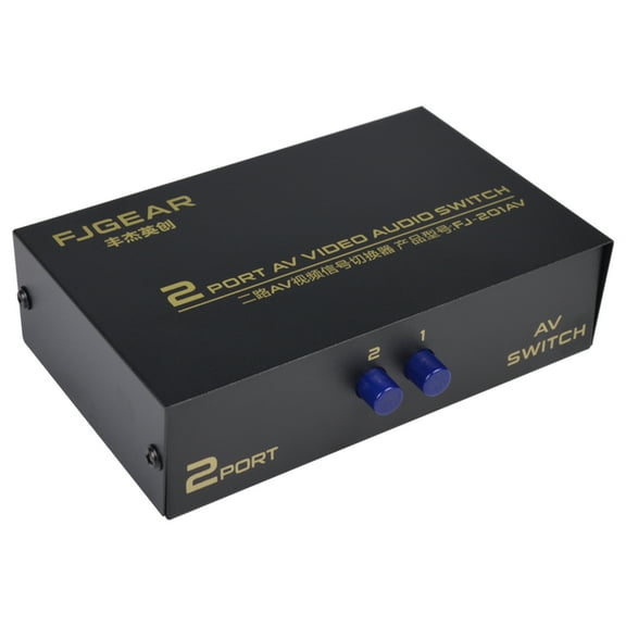 2 Port AV RCA Switch 2 in 1 out Composite Video L/R Switcher Selector Box for DVD Player SNES N64 for PS2/3 Gam