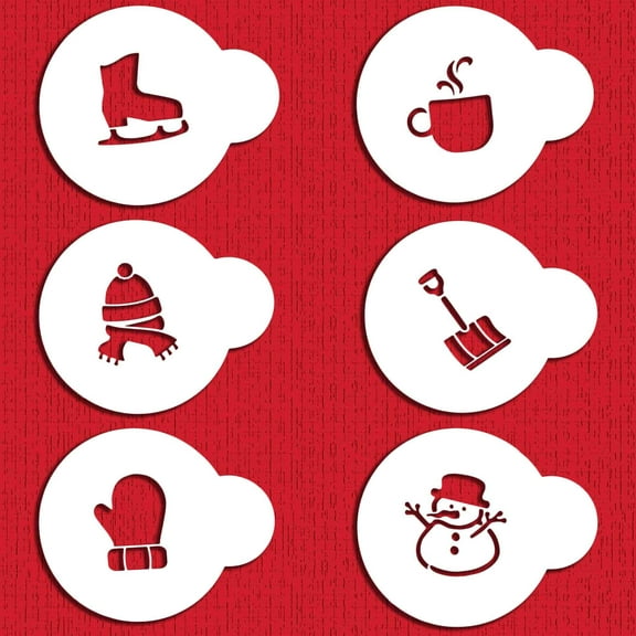 Winter Season Cupcake/Cookie Tops Stencil Set C1033 by Designer Stencils