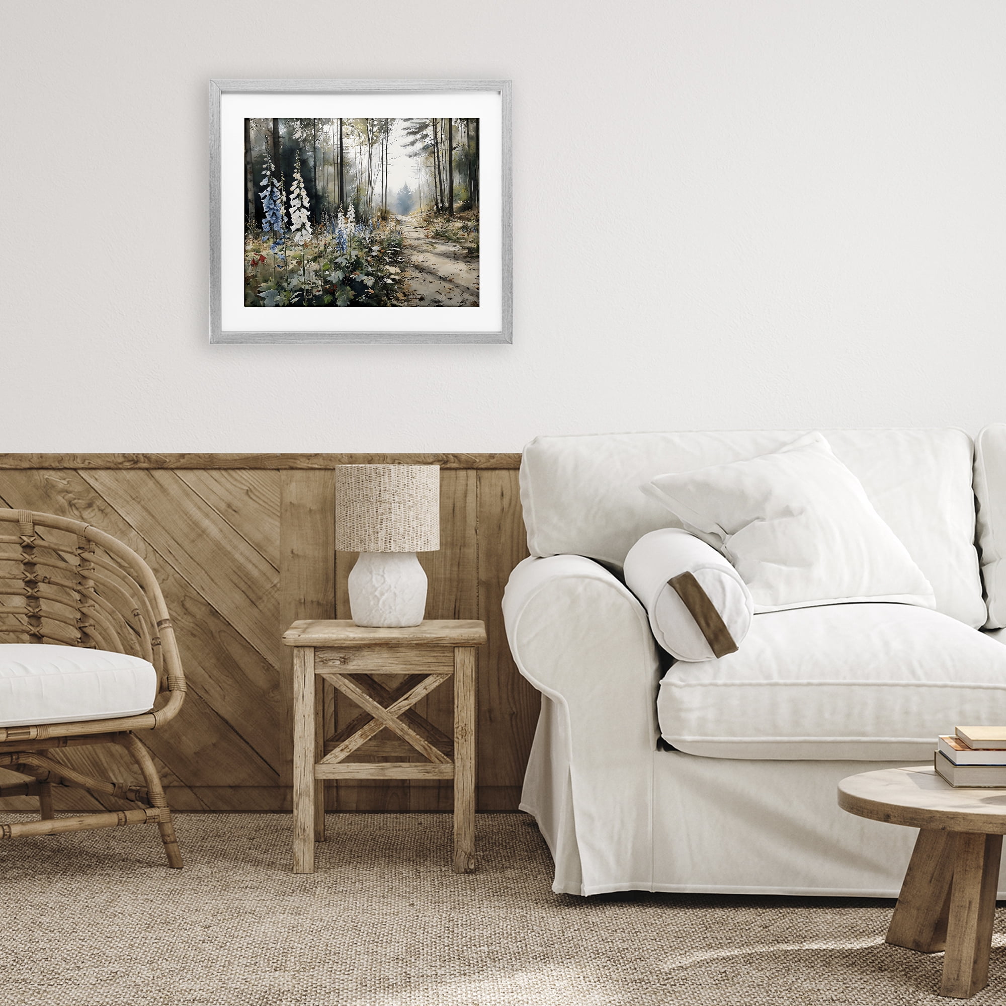 Stupell Industries Foxglove Path Sunlit Woods Gray Framed Print Under Glass, design by Franklyn Gregory